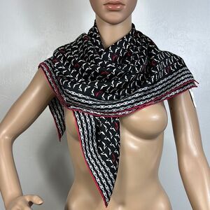 Talbots Stiletto Heels Print Silk Hand Rolled Square Scarf
